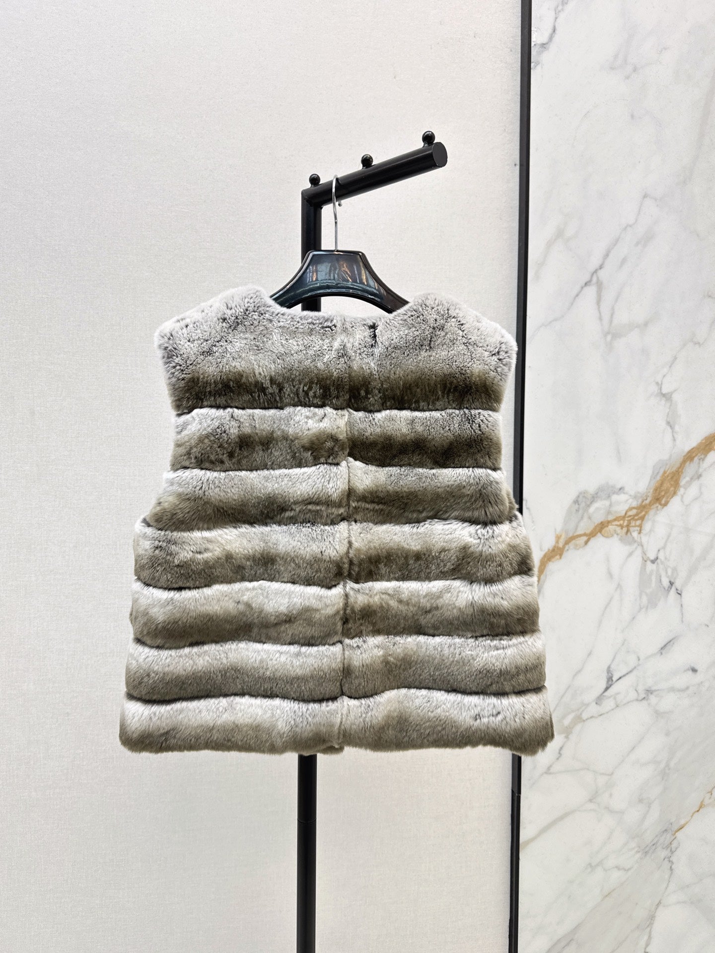YS* 25fw rabbit fur vest set