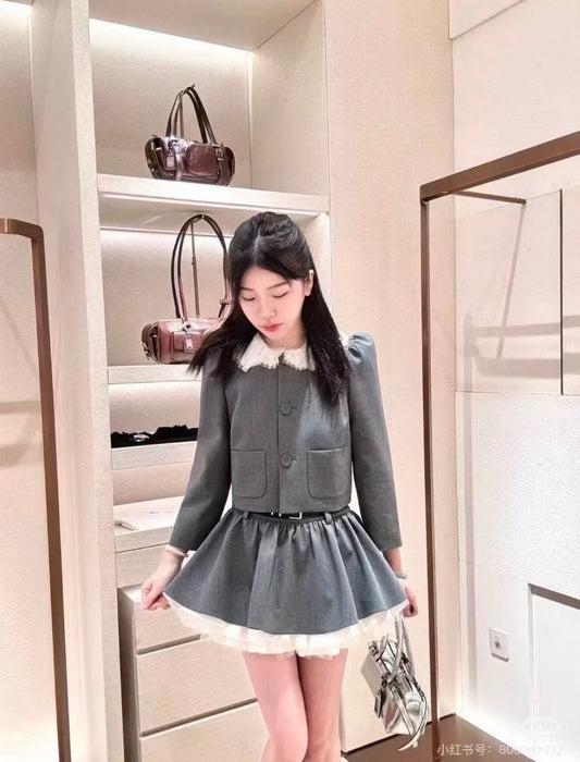 M*u 25fw wool lace suit