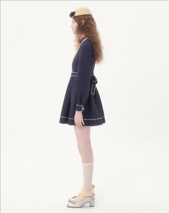 Valen* 25ss mini dress with velvet bow