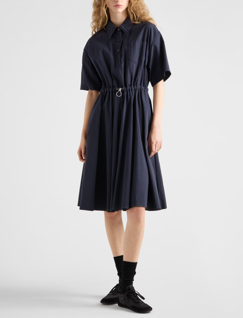 Pra* 25ss technical pongé midi dress