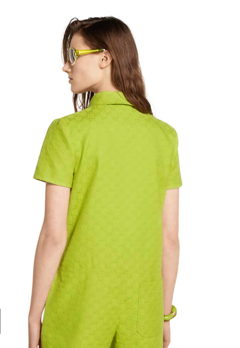 Gu* 25ss GG canvas jumpsuit with horsebit