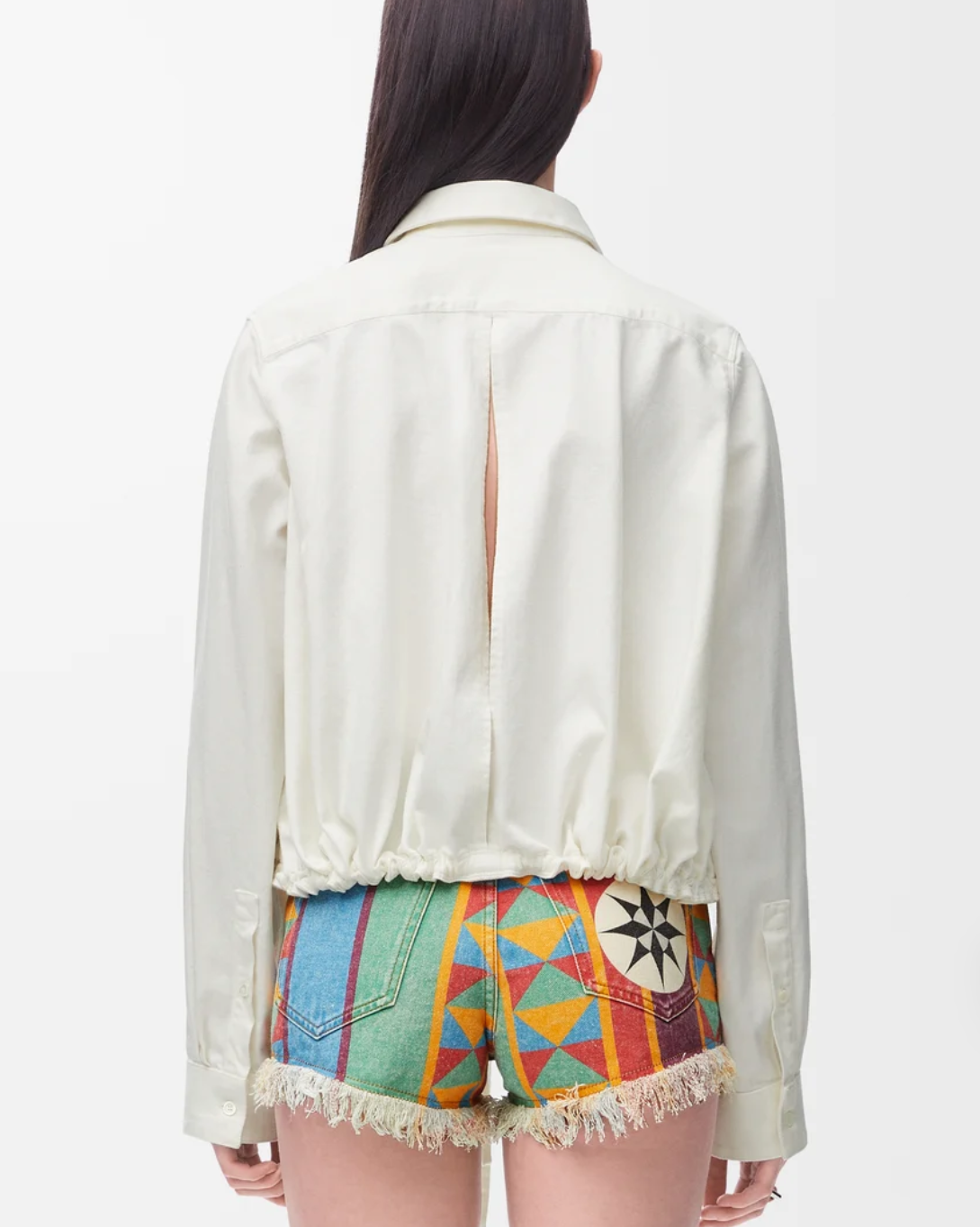 Loe* 25ss split back denim shirt