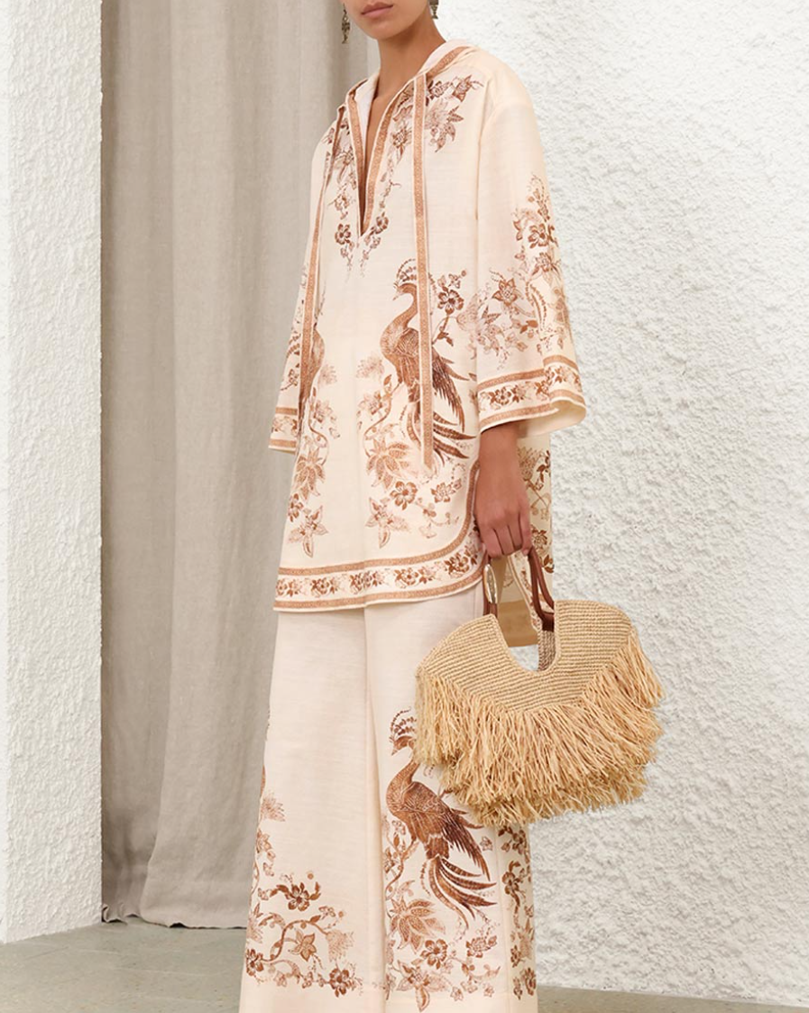 Zim* 25ss linen tunic mini dress and pants set