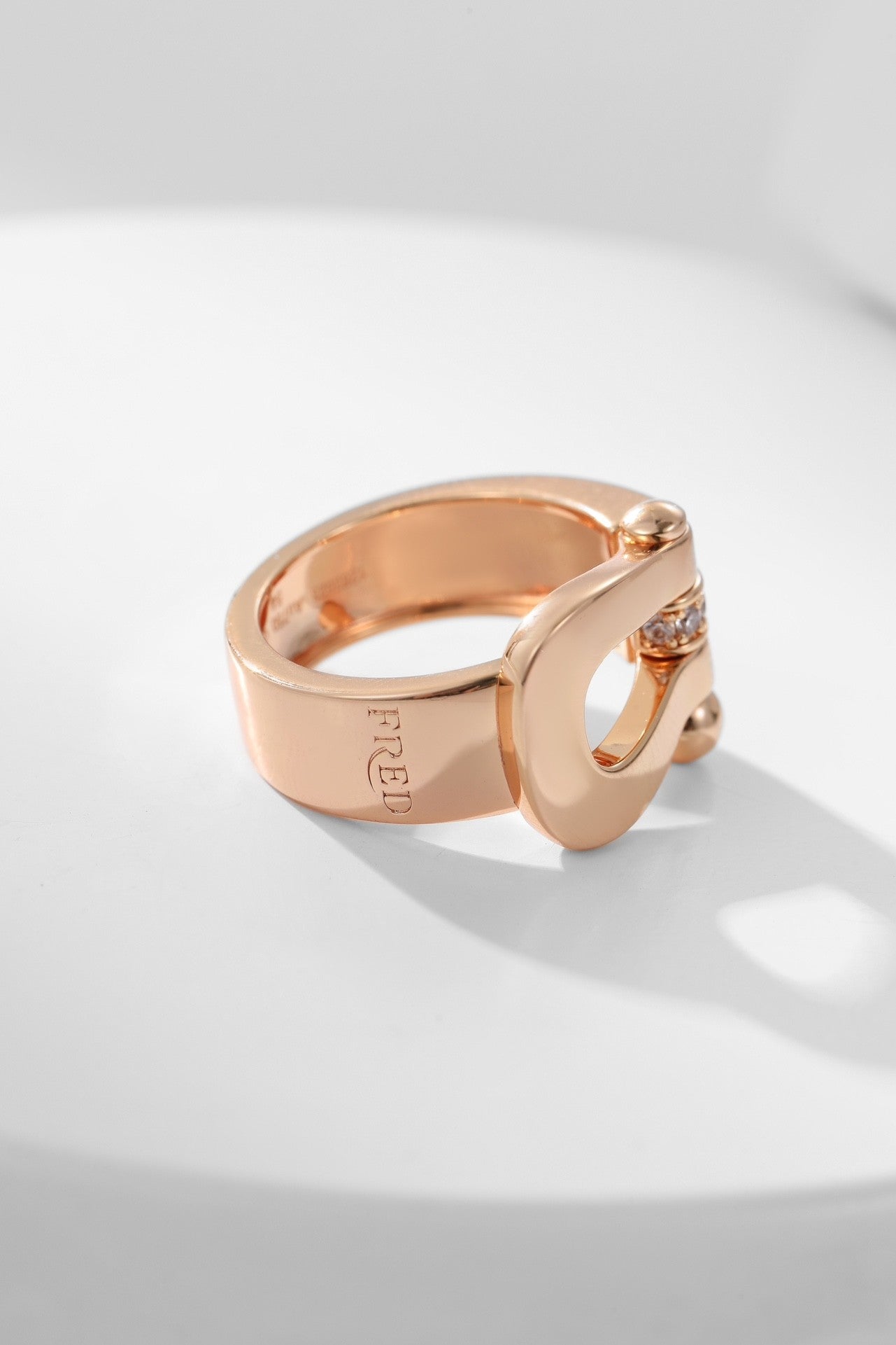 Classic and stylish horseshoe buckle ring