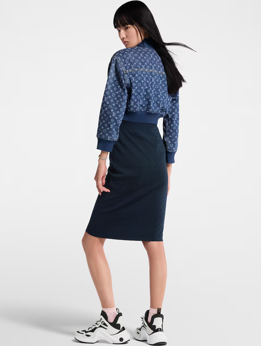 Loui* 25ss monogram cropped denim jacket