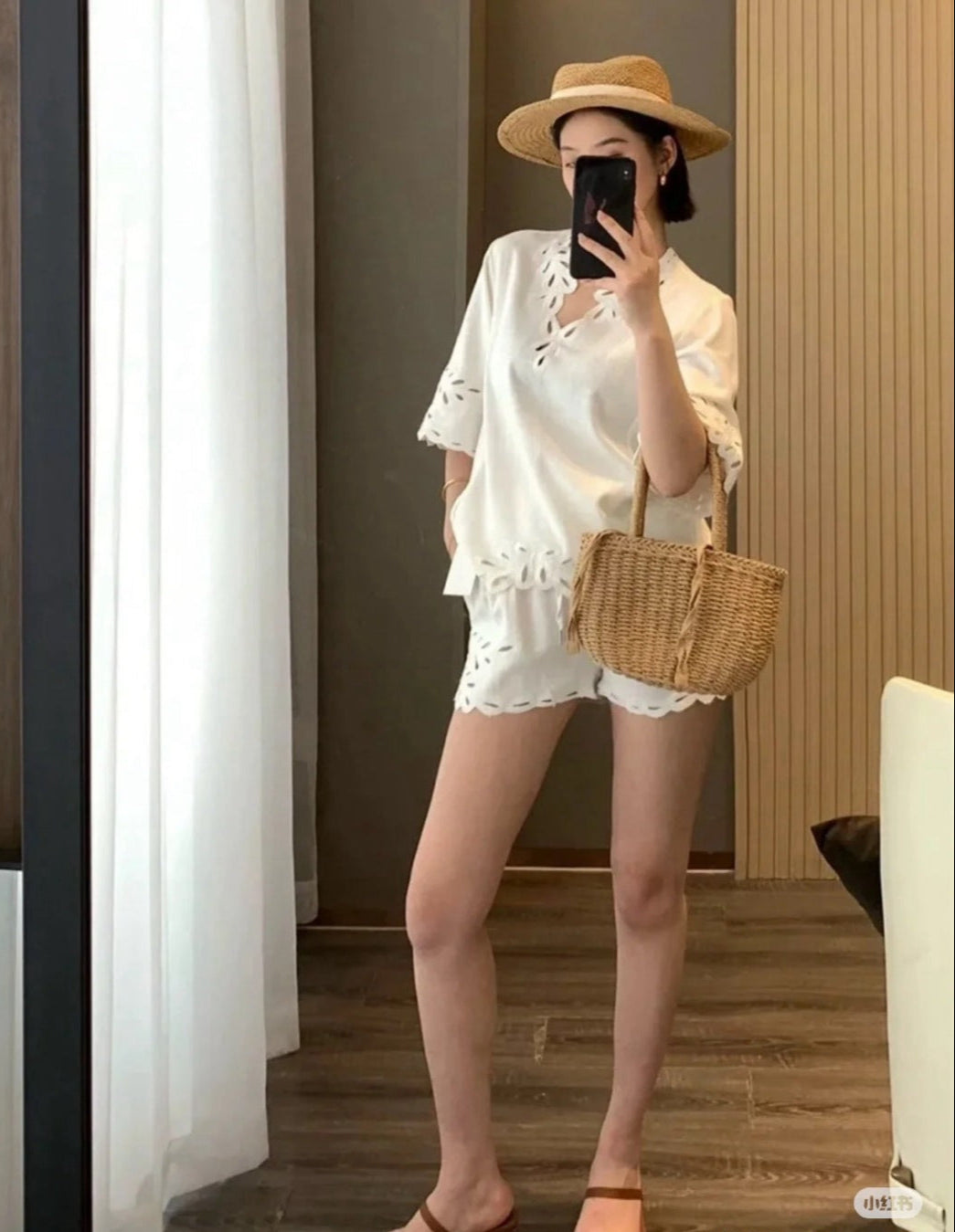 Lor*P 25ss embroidered linen suit