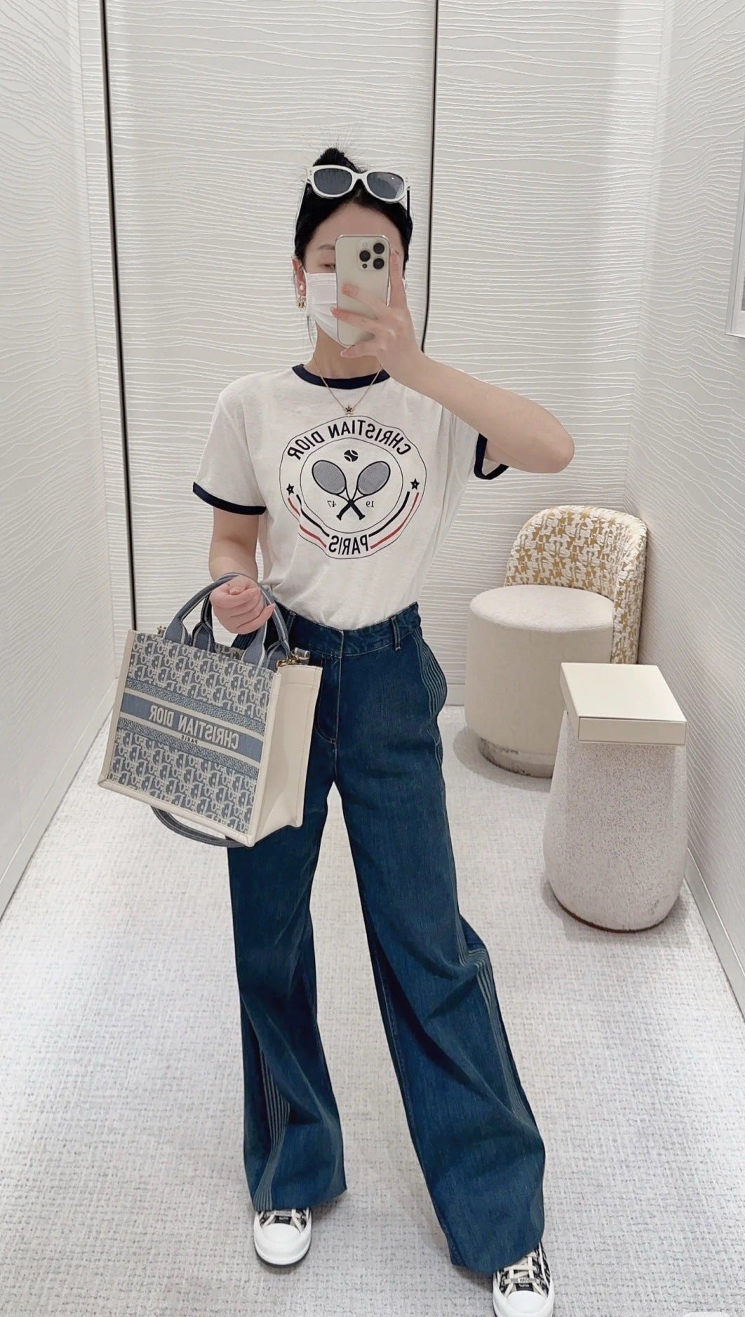 D*r 25ss jacquard side flared jeans