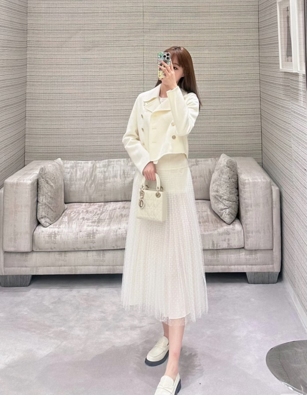 D*r 25ss pleated mesh skirt