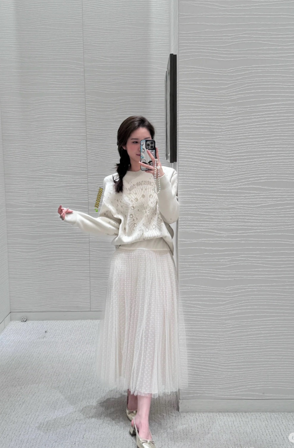 D*r 25ss pleated mesh skirt