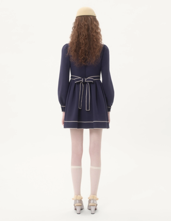 Valen* 25ss mini dress with velvet bow