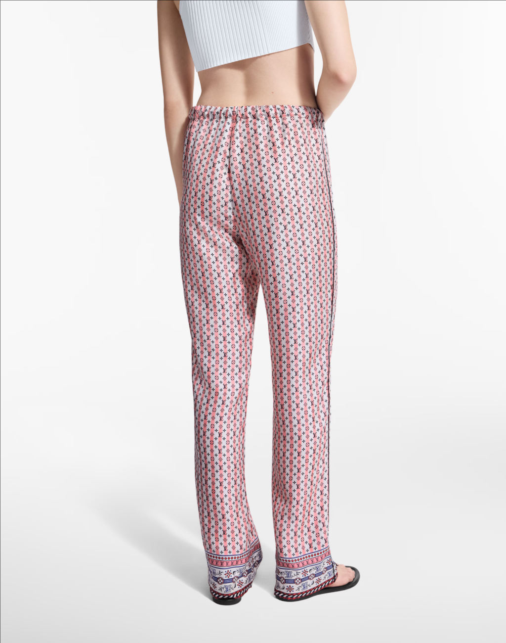 Loui* 25ss scarf print silk pajama pants