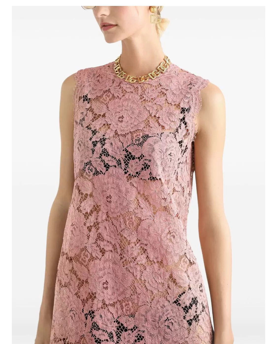 D*Gab 25ss sleeveless floral lace fit A-line dress