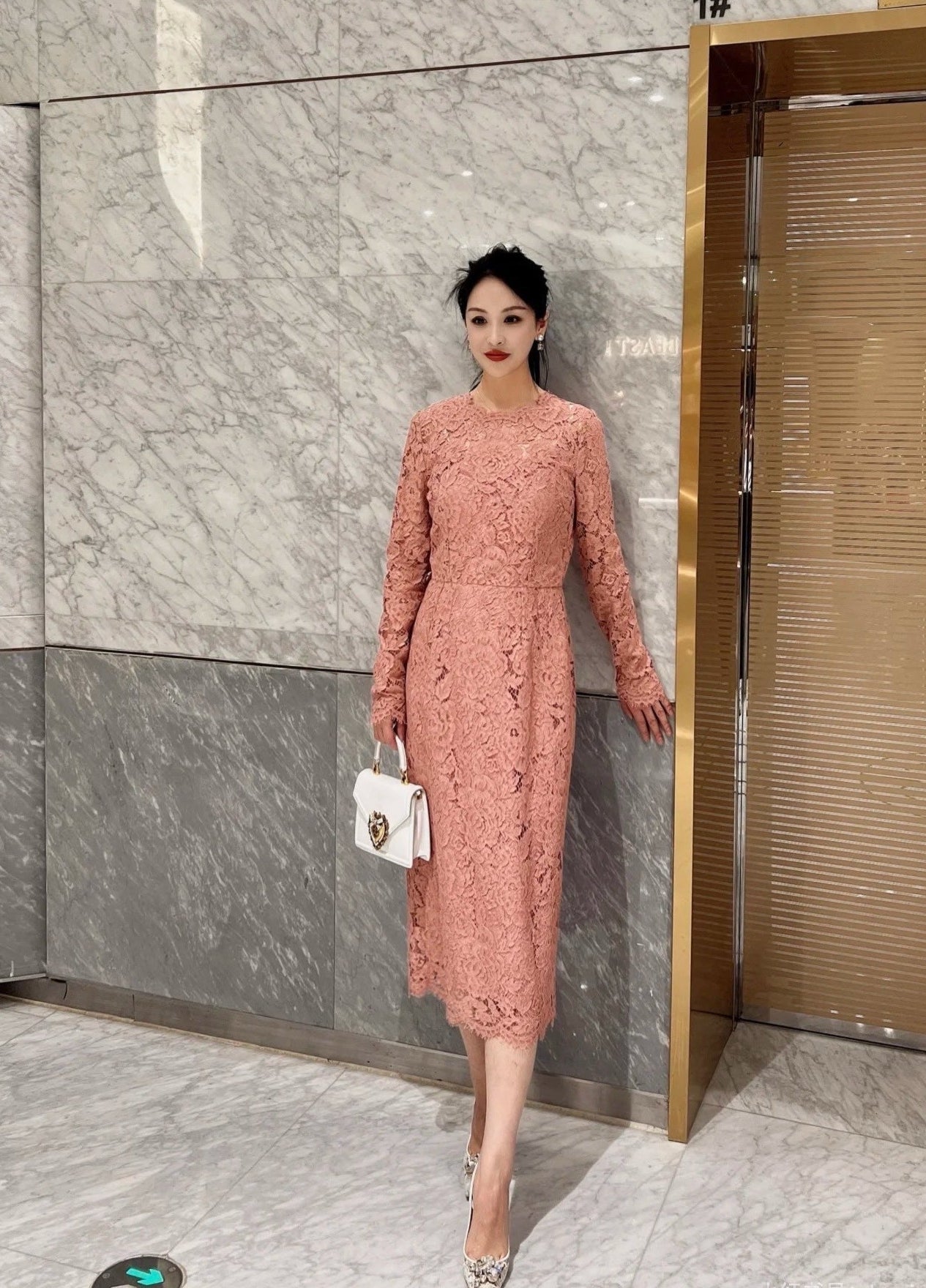 D*Gab 25ss floral lace fit dress