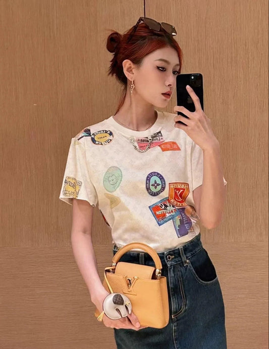 Loui* 25SS Printed badge T-shirt