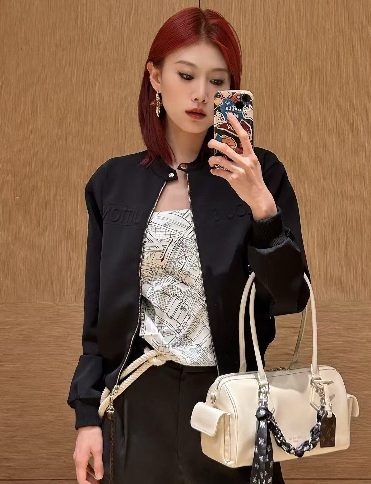 Loui* Embossed Bomber Jacket