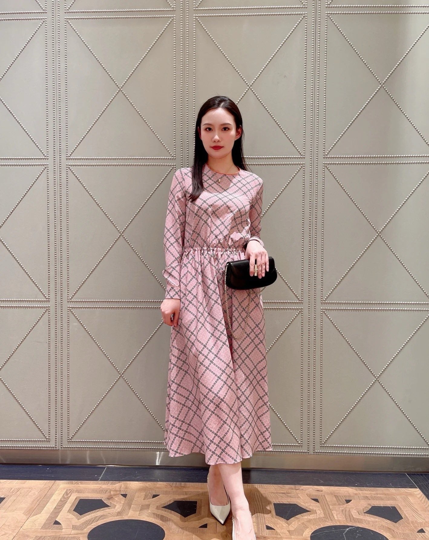 Gu* 25ss print silk dress