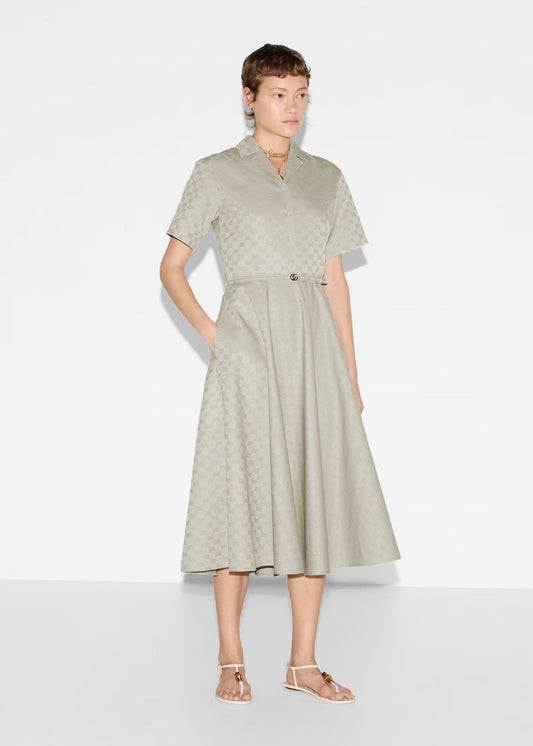 Gu* 25ss Mid-length GG jacquard dress