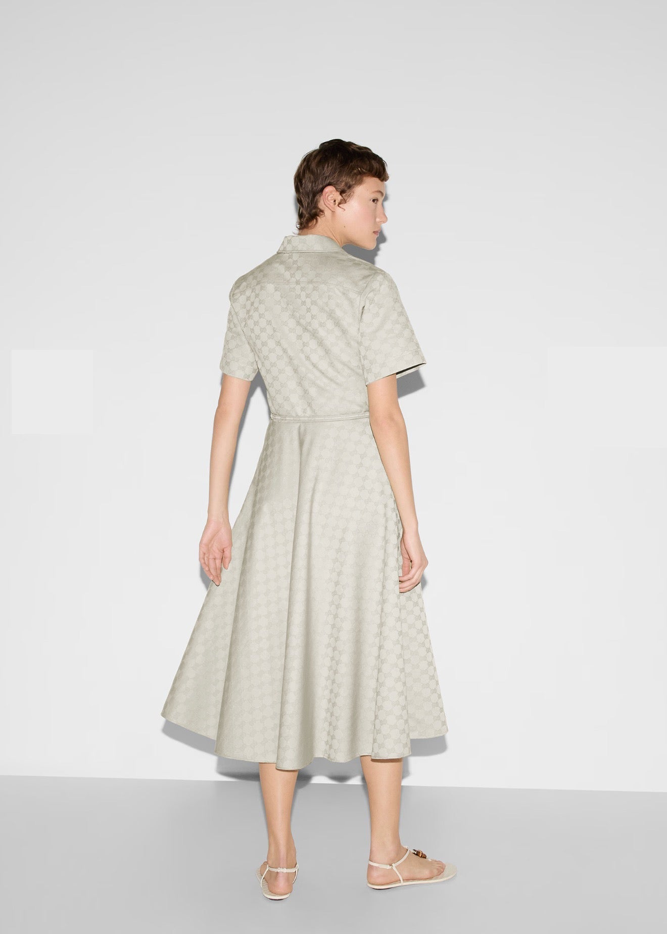 Gu* 25ss Mid-length GG jacquard dress