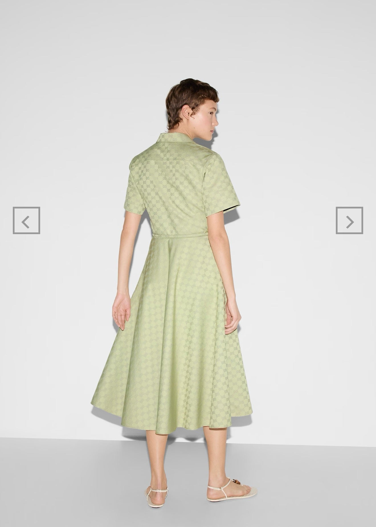 Gu* 25ss Mid-length GG jacquard dress