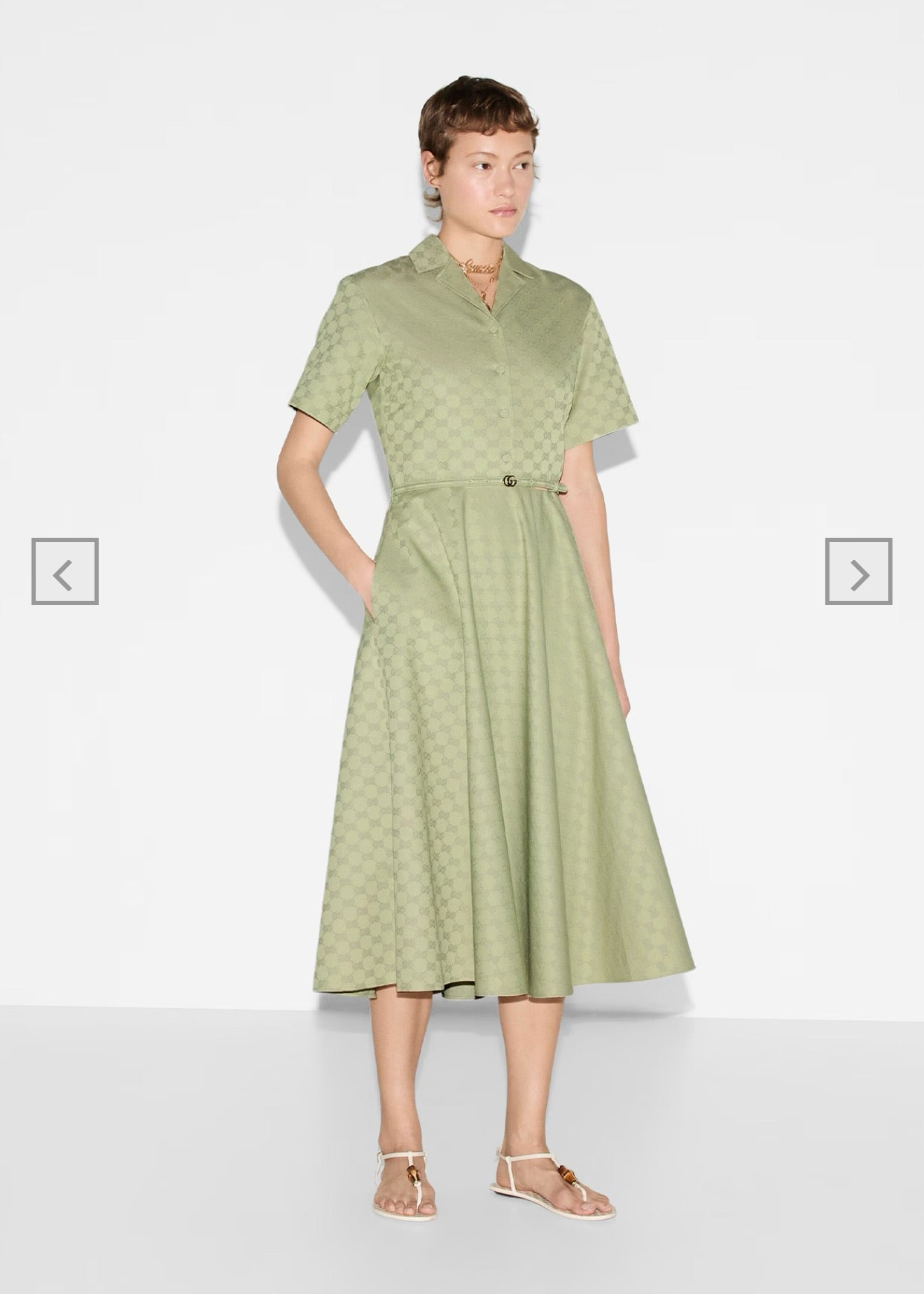 Gu* 25ss Mid-length GG jacquard dress