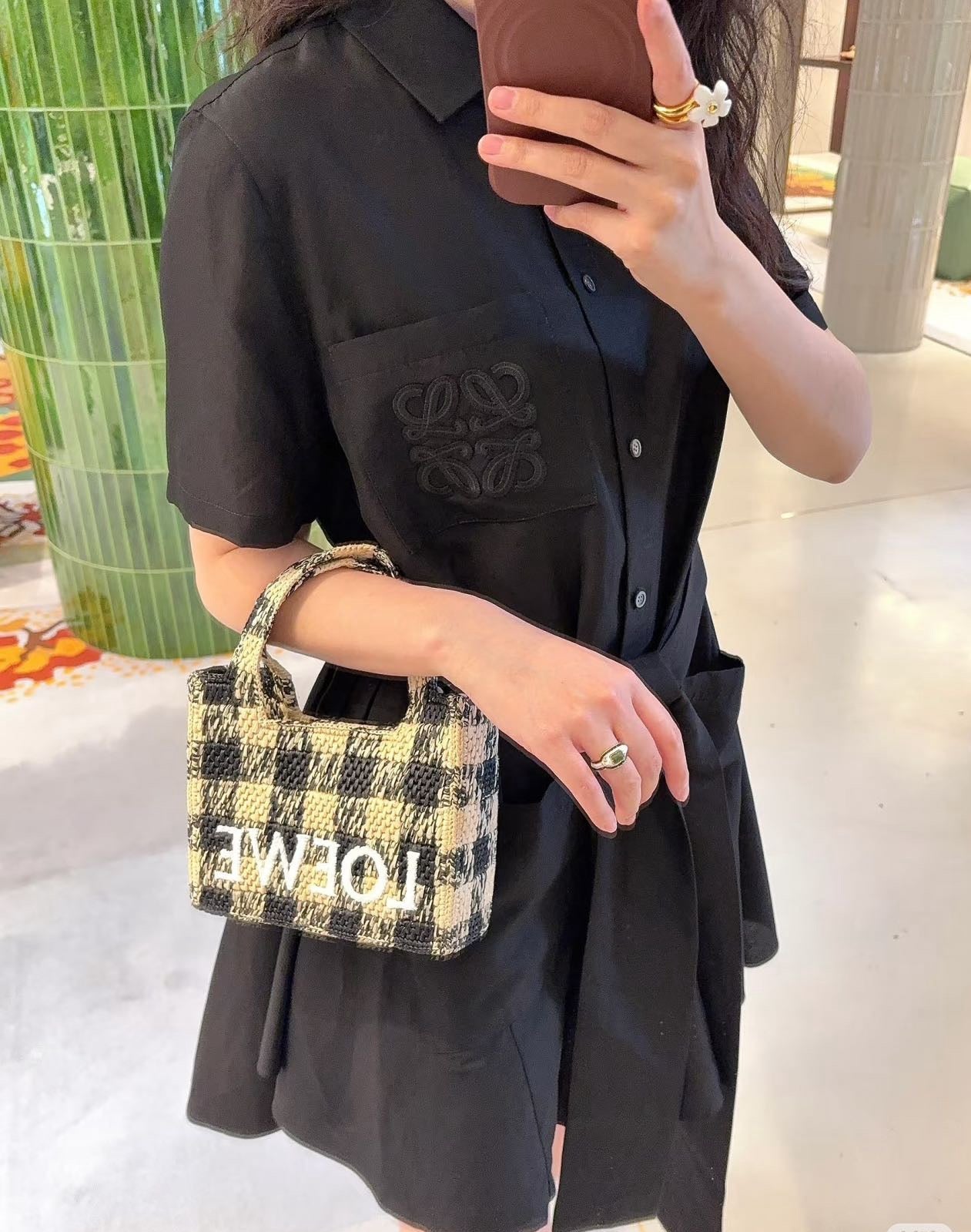 Loe* 25ss twill belted dress