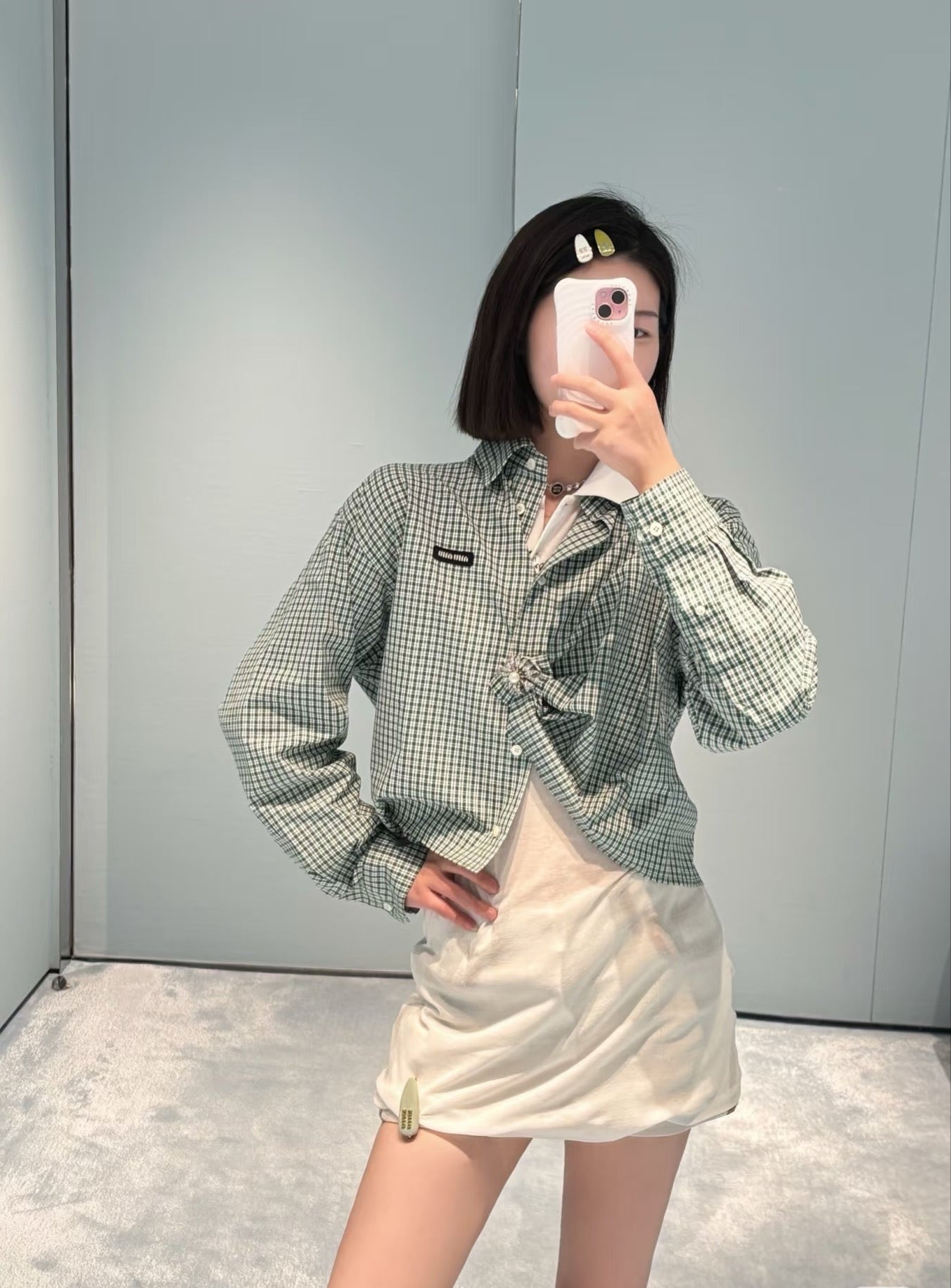 M*u 25ss checked shirt