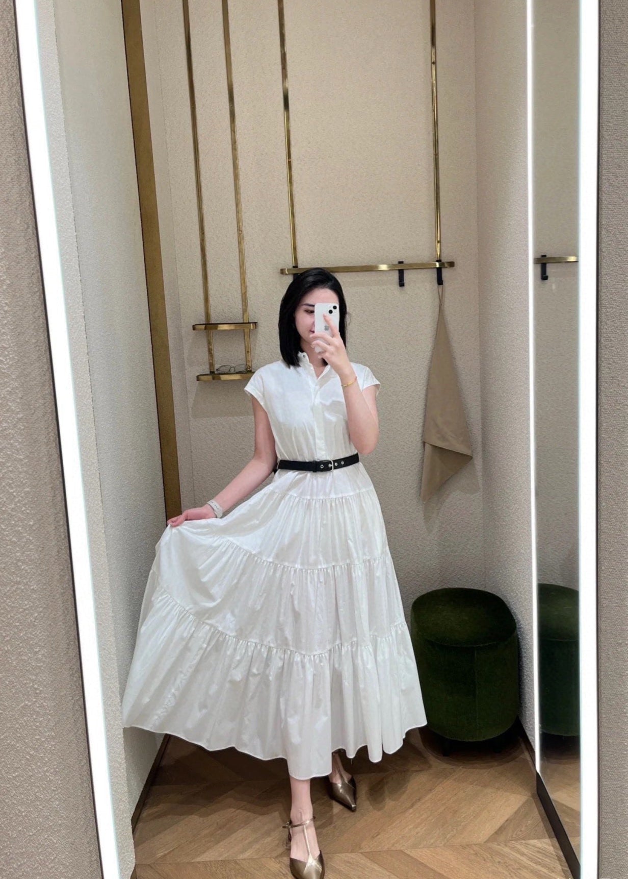 MaxM* 25ss long belted dress