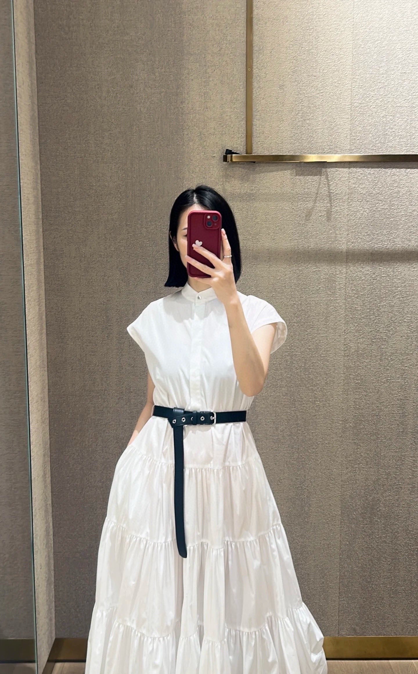 MaxM* 25ss long belted dress