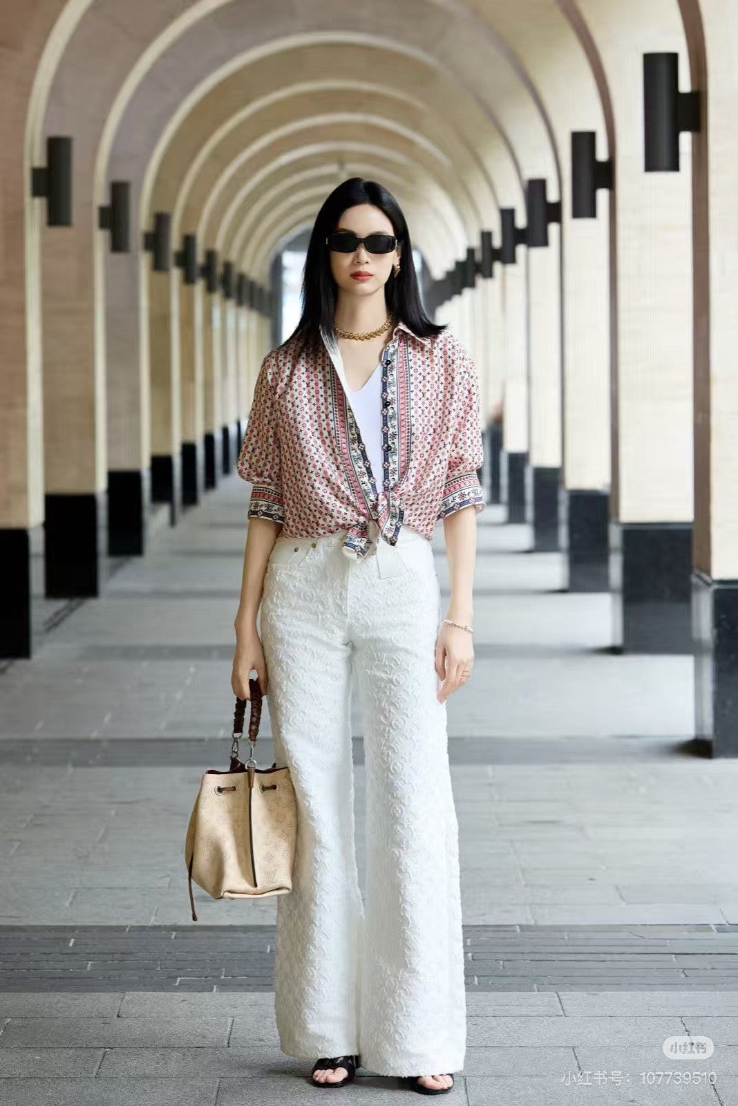 Loui* 25ss monogram jacquard straight denim pants