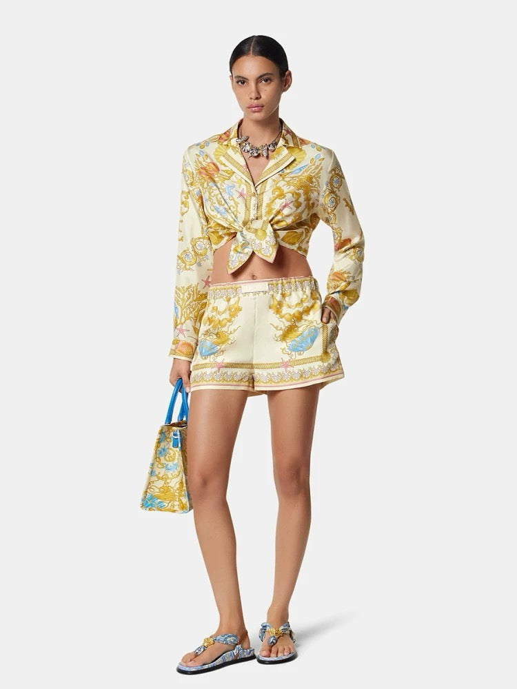 Versa* 25ss Barocco Silk Shorts