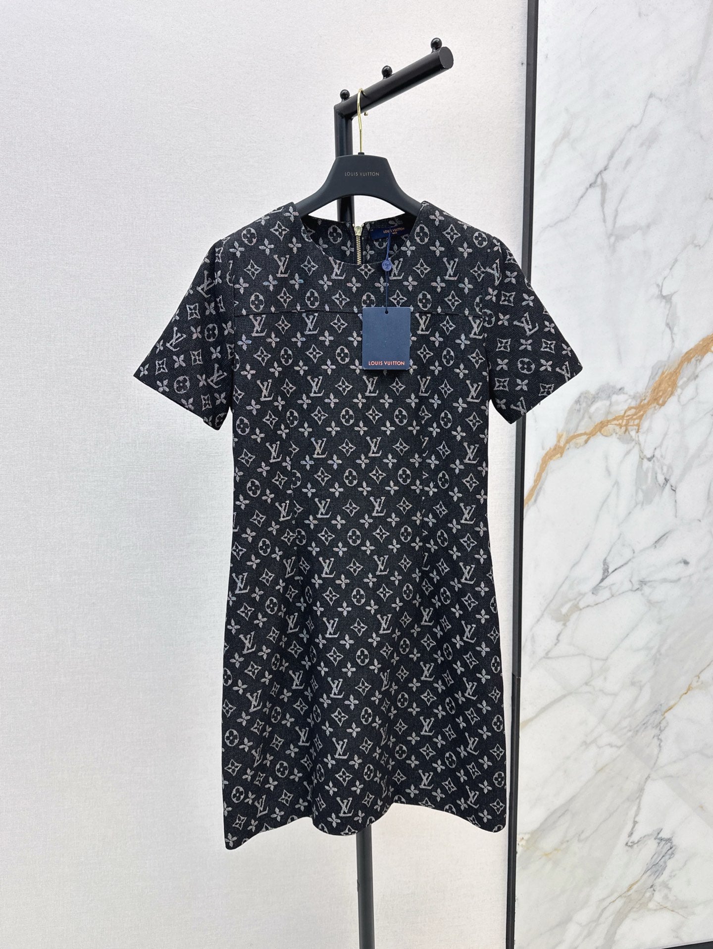 Loui* monogram denim dress