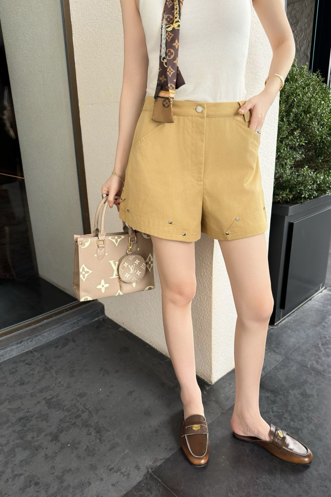 Loui* canvas cotton shorts
