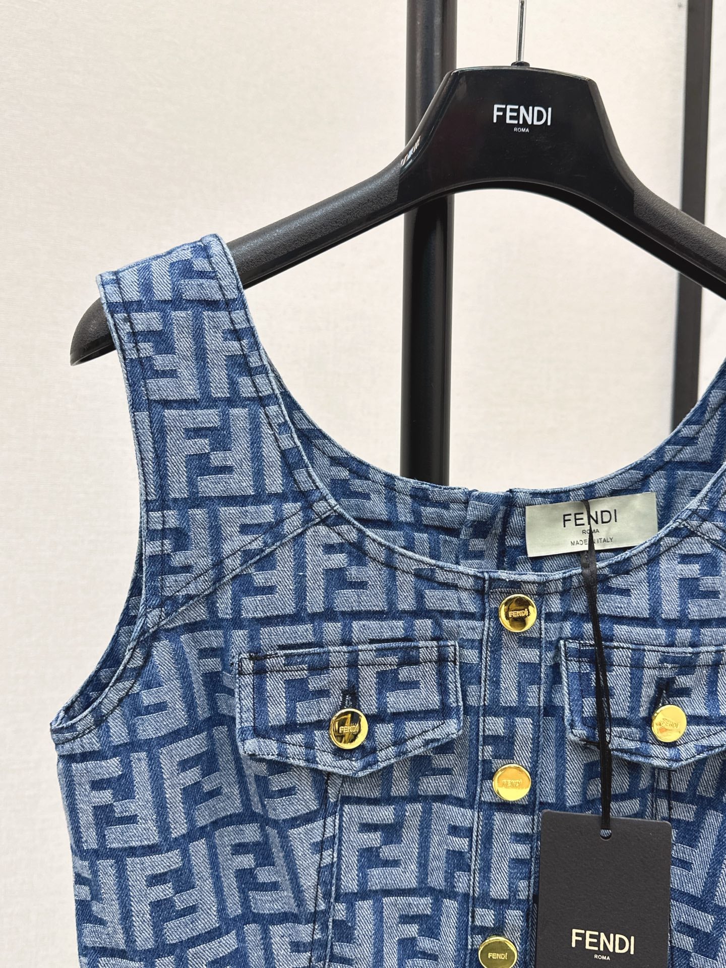 Fd* FF jacquard sleeveless dress