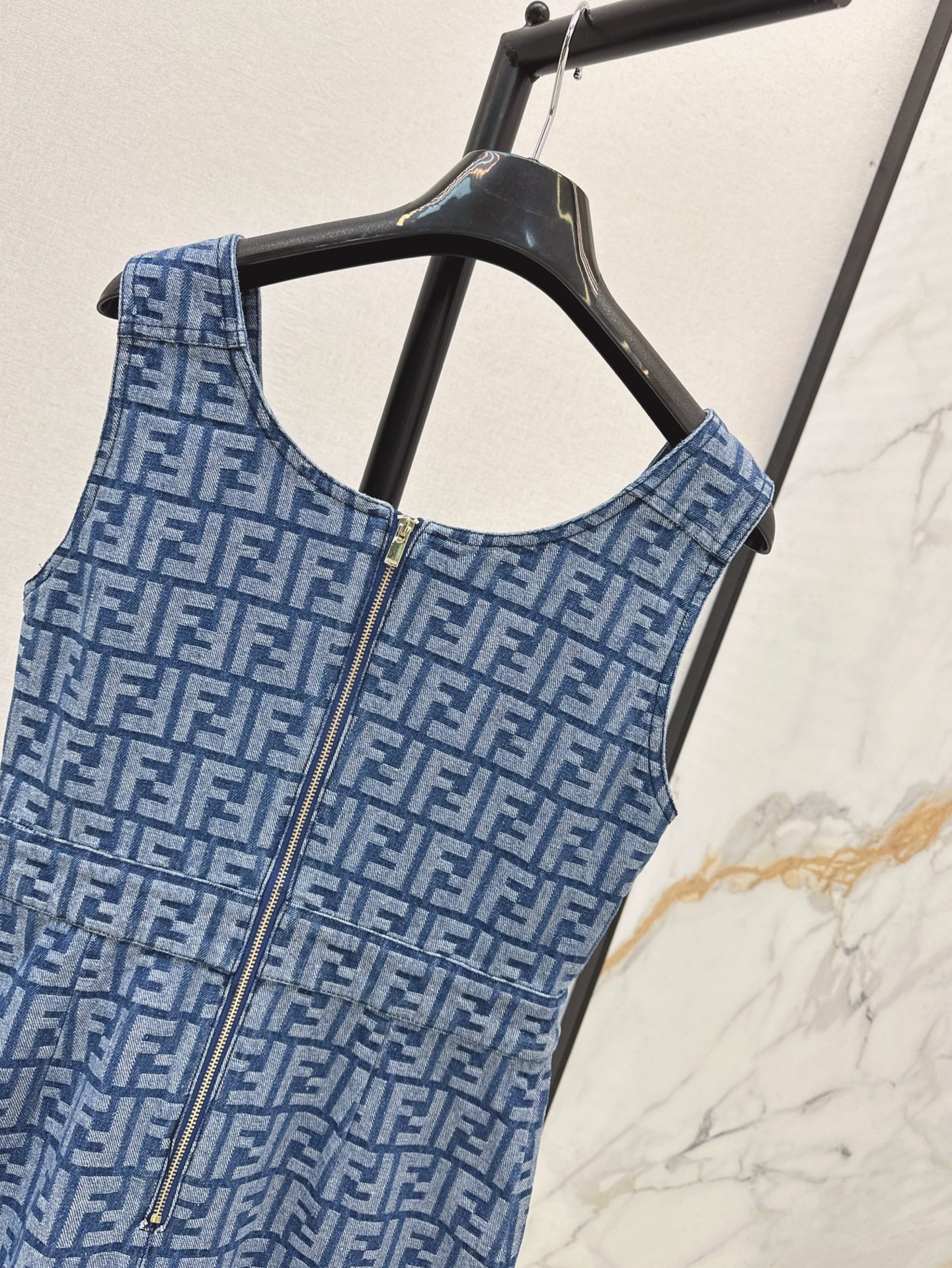 Fd* FF jacquard sleeveless dress