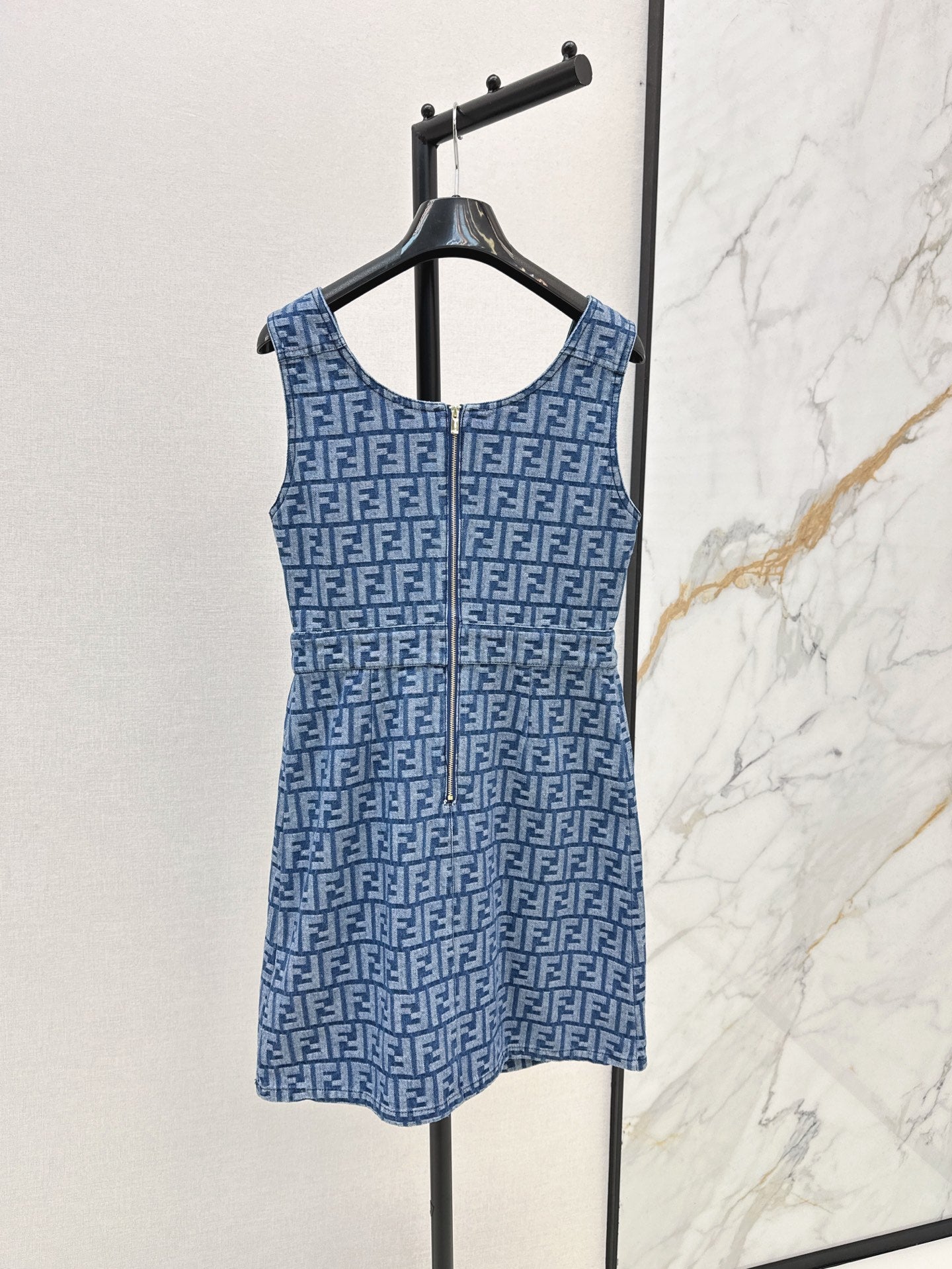 Fd* FF jacquard sleeveless dress