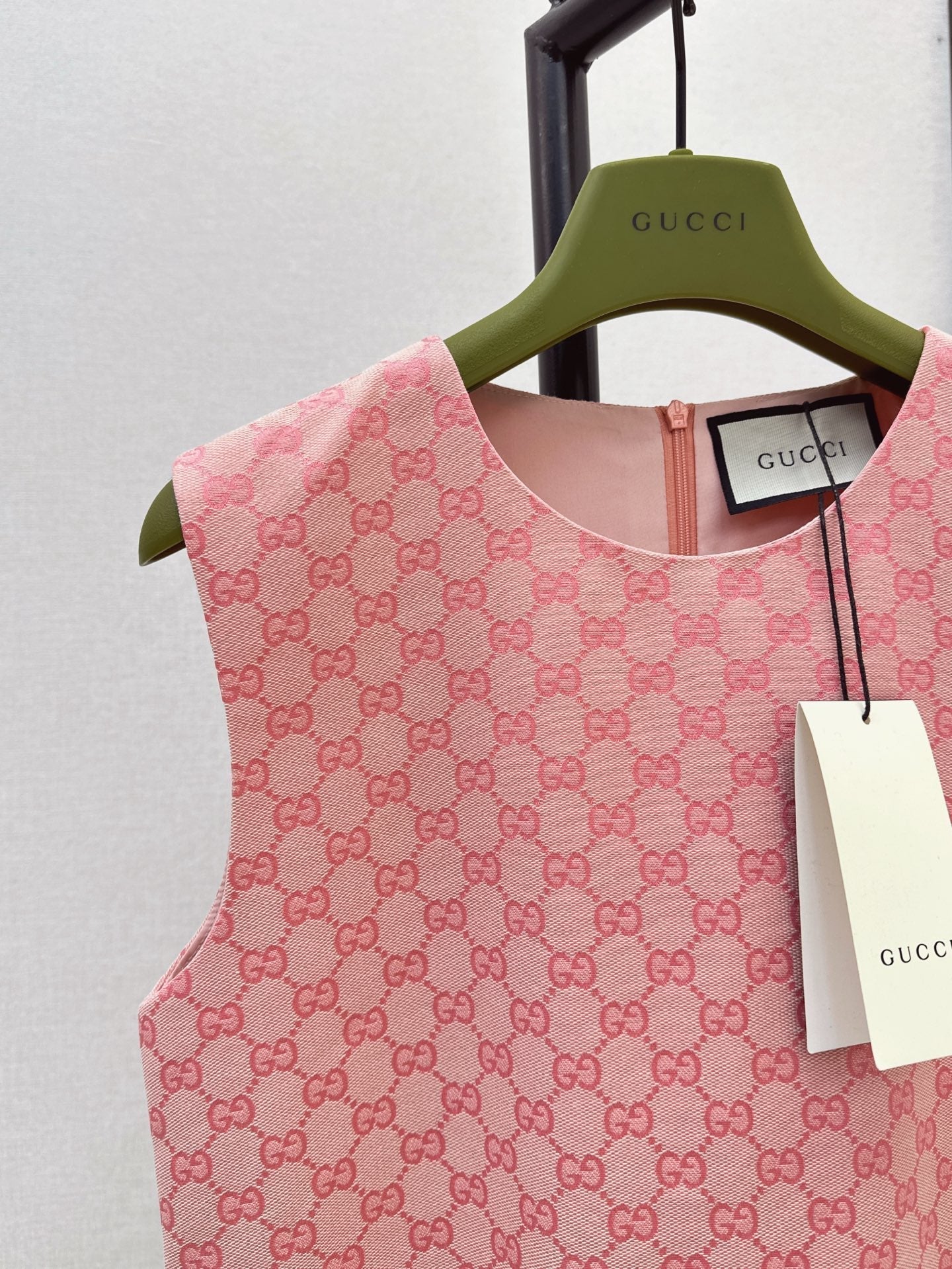 Gu* GG jacquard sleeveless denim dress