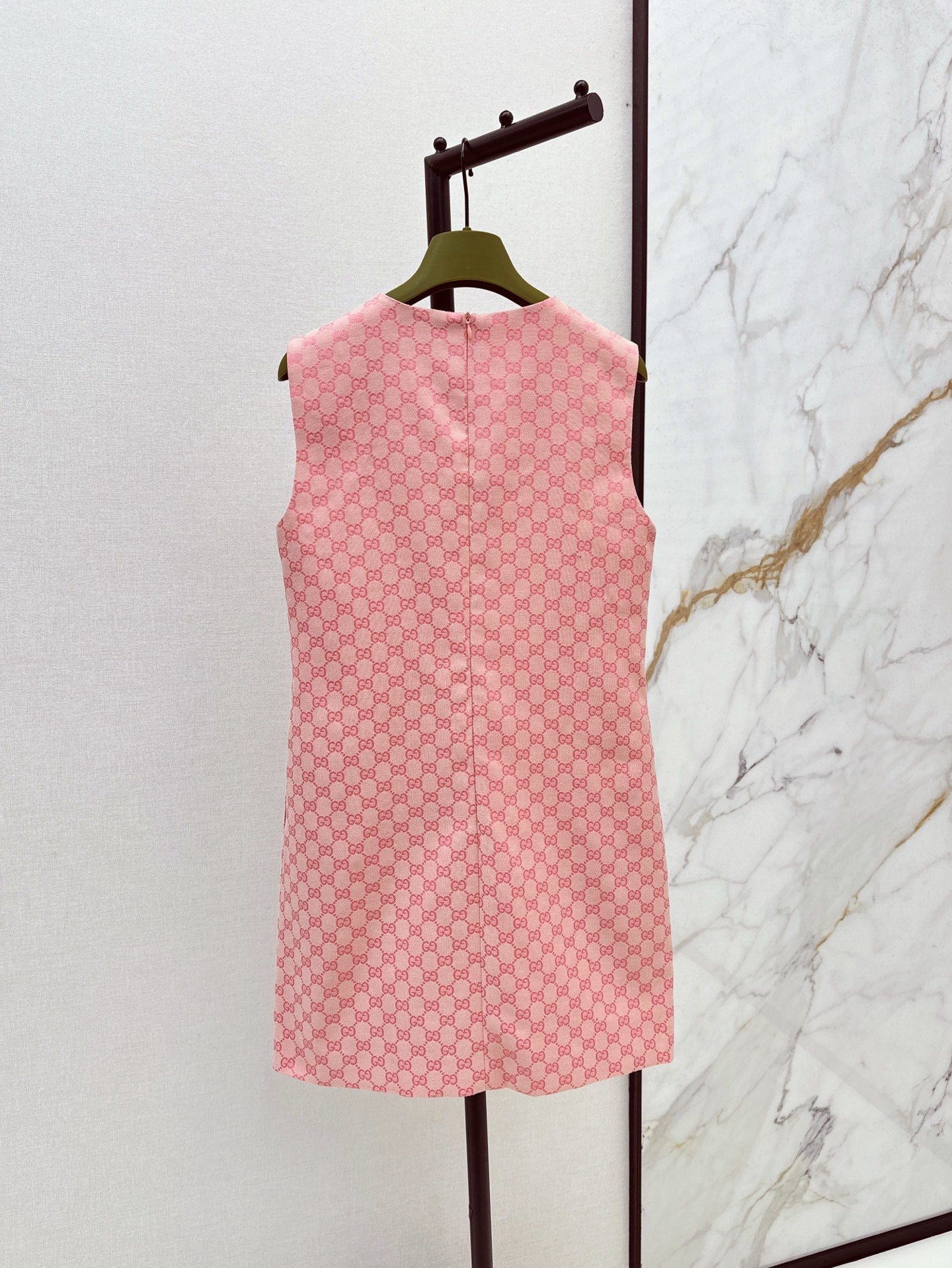 Gu* GG jacquard sleeveless denim dress