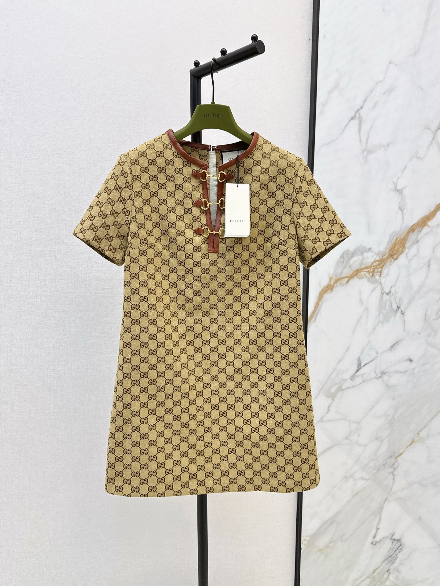 Gu* GG canvas dress with Horsebit