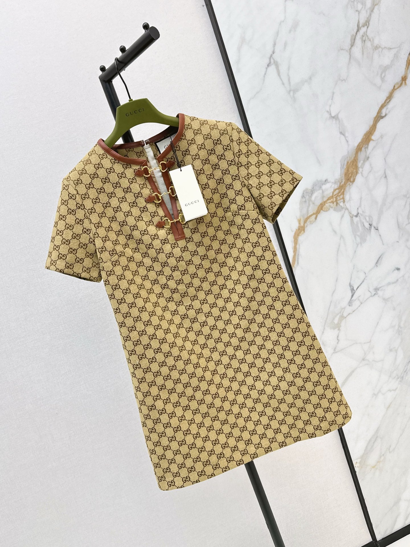 Gu* GG canvas dress with Horsebit