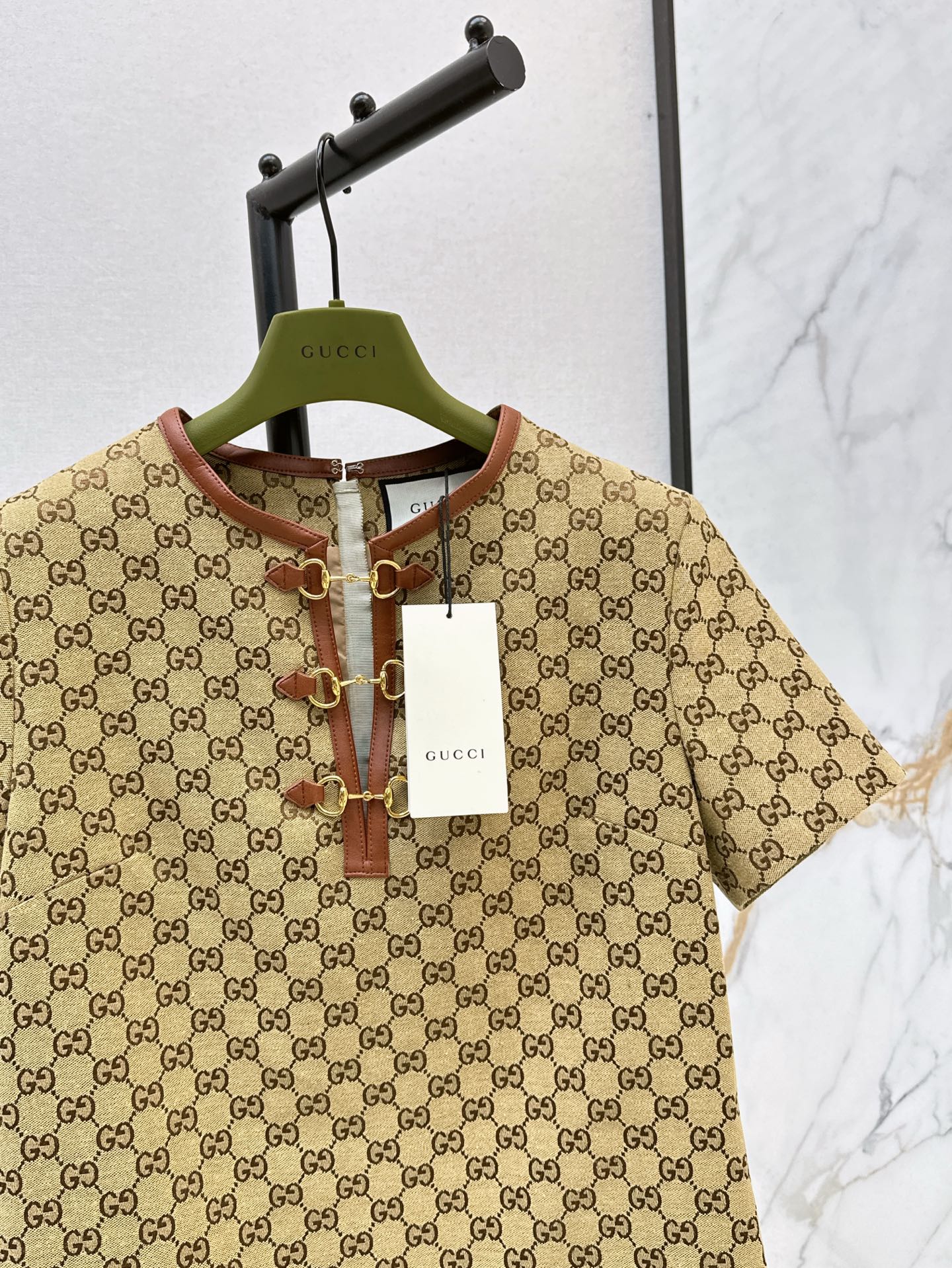 Gu* GG canvas dress with Horsebit