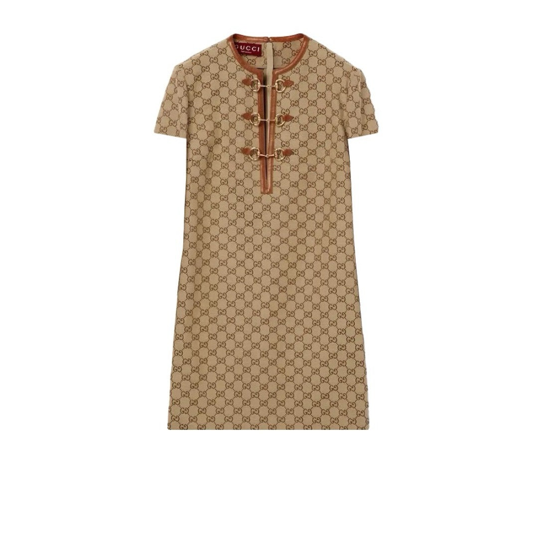 Gu* GG canvas dress with Horsebit