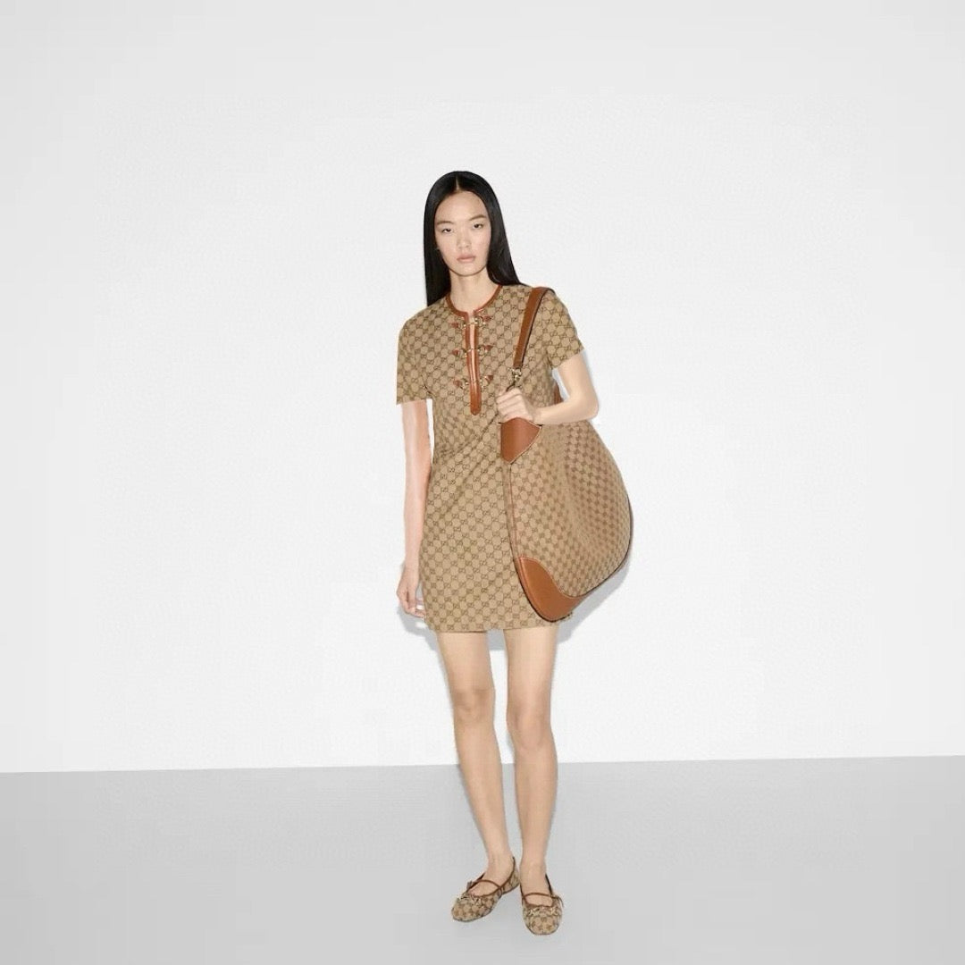 Gu* GG canvas dress with Horsebit