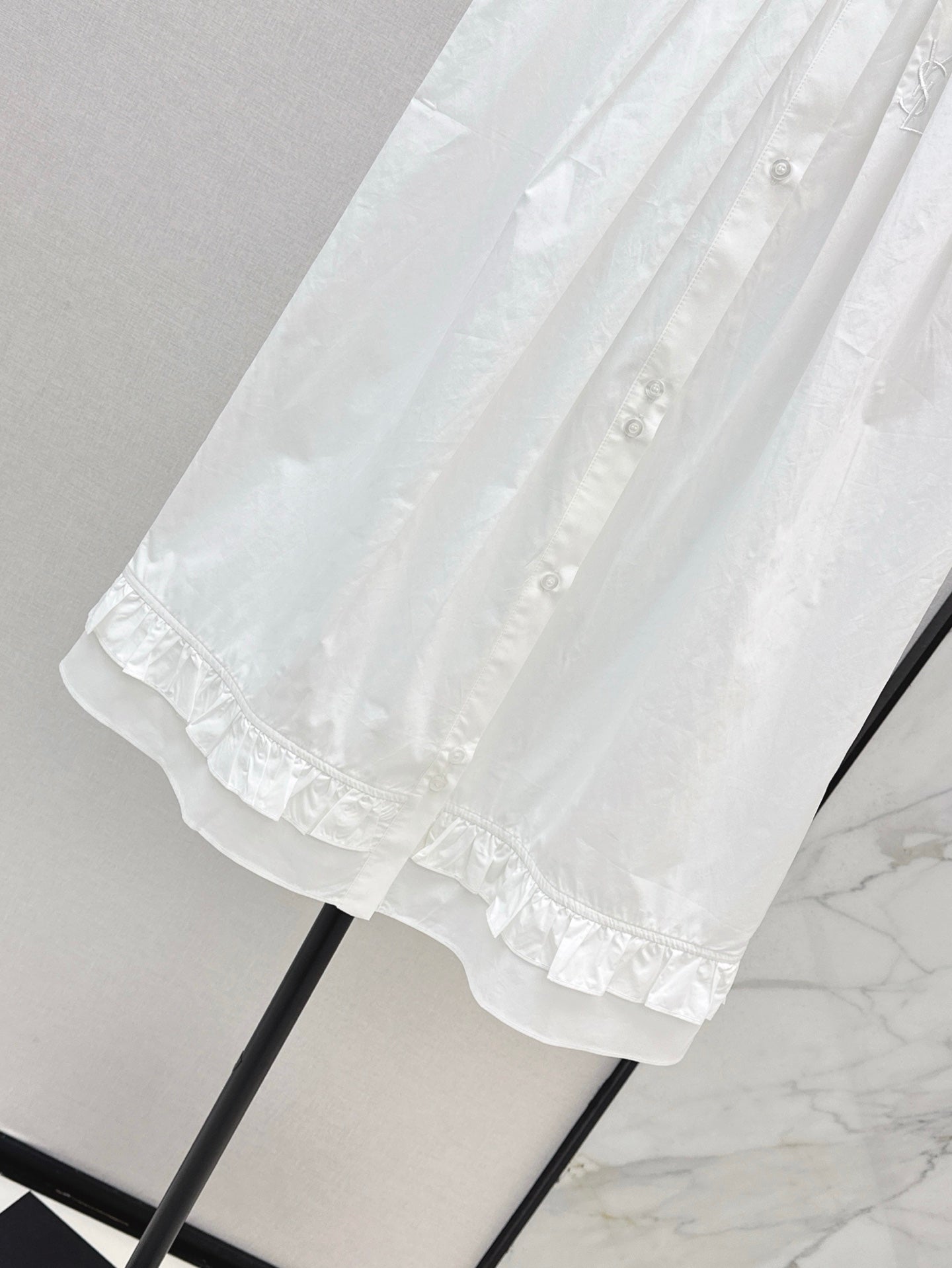 YS* 25ss Lapel sleeveless pleated dress