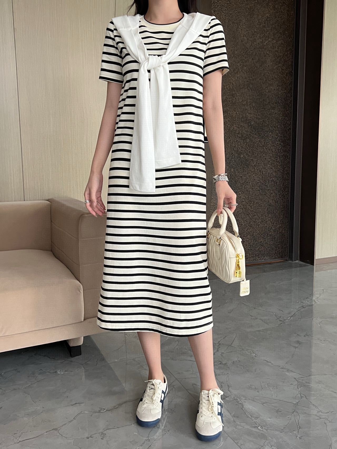 Jil* 25ss Striped casual straight dress