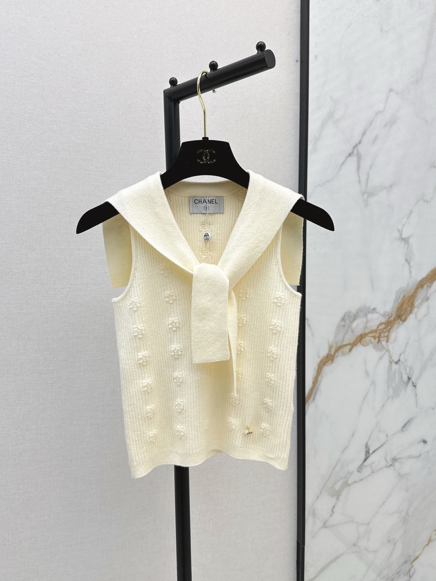 C*nel 25ss Jacquard knit vest