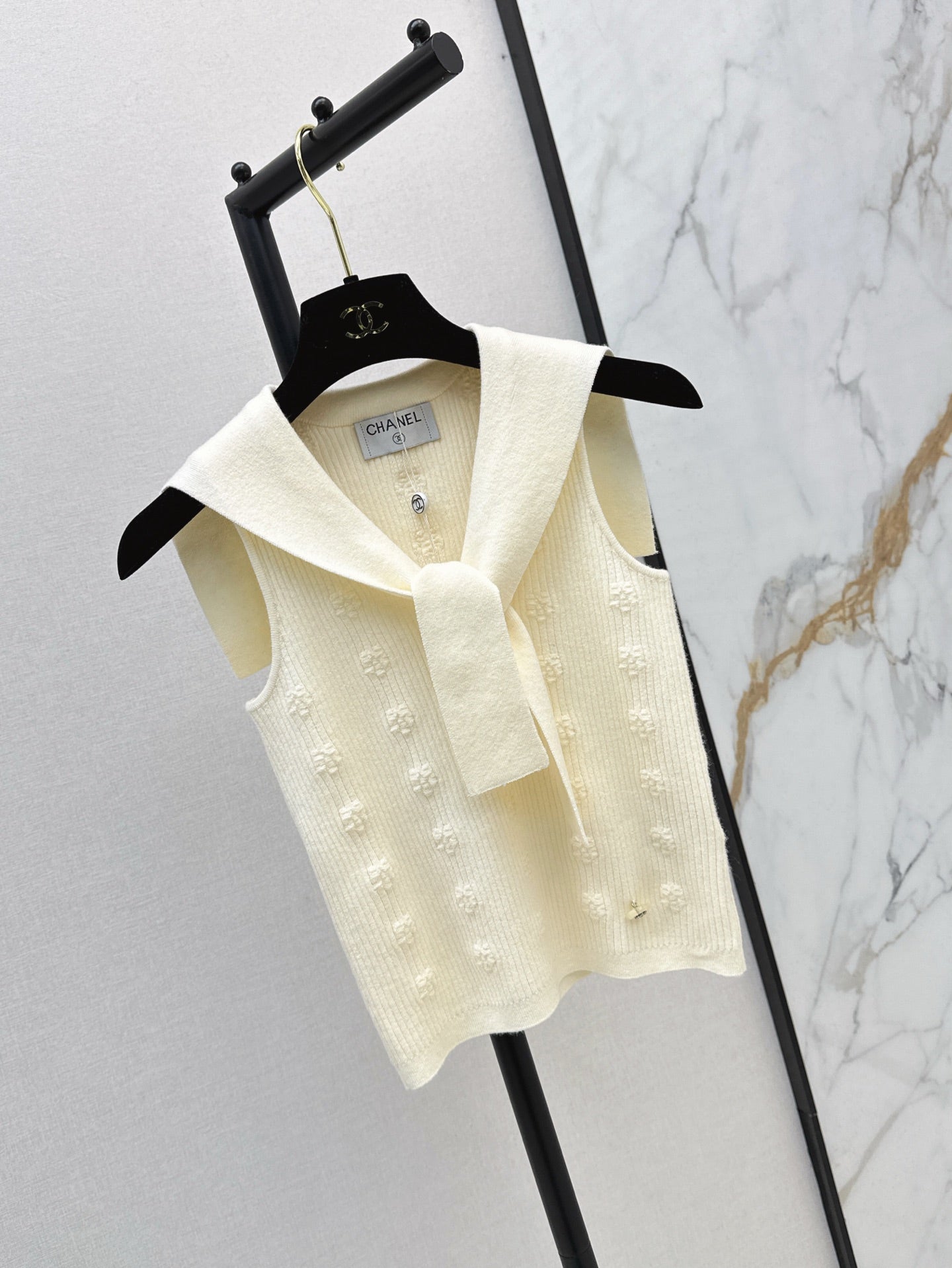 C*nel 25ss Jacquard knit vest