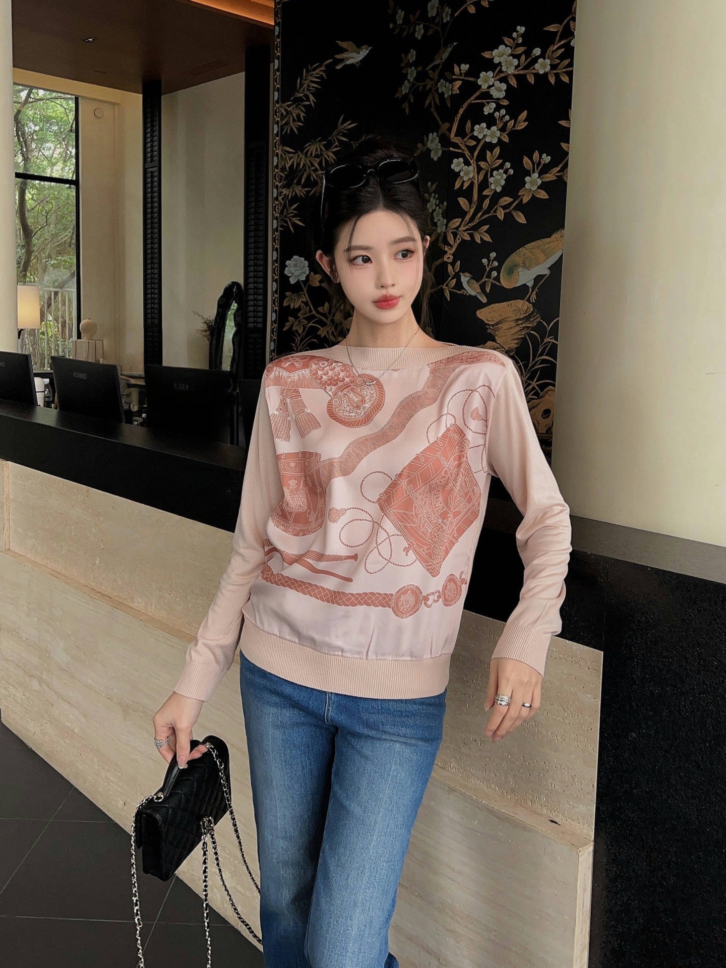 Herm* Long-sleeve twillaine sweater