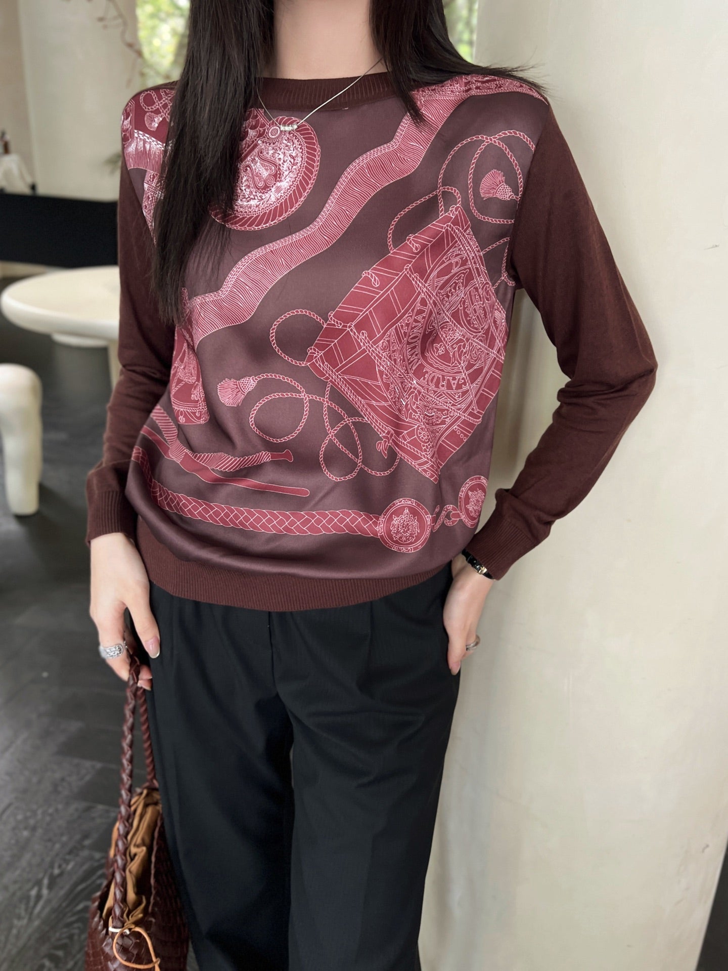 Herm* Long-sleeve twillaine sweater