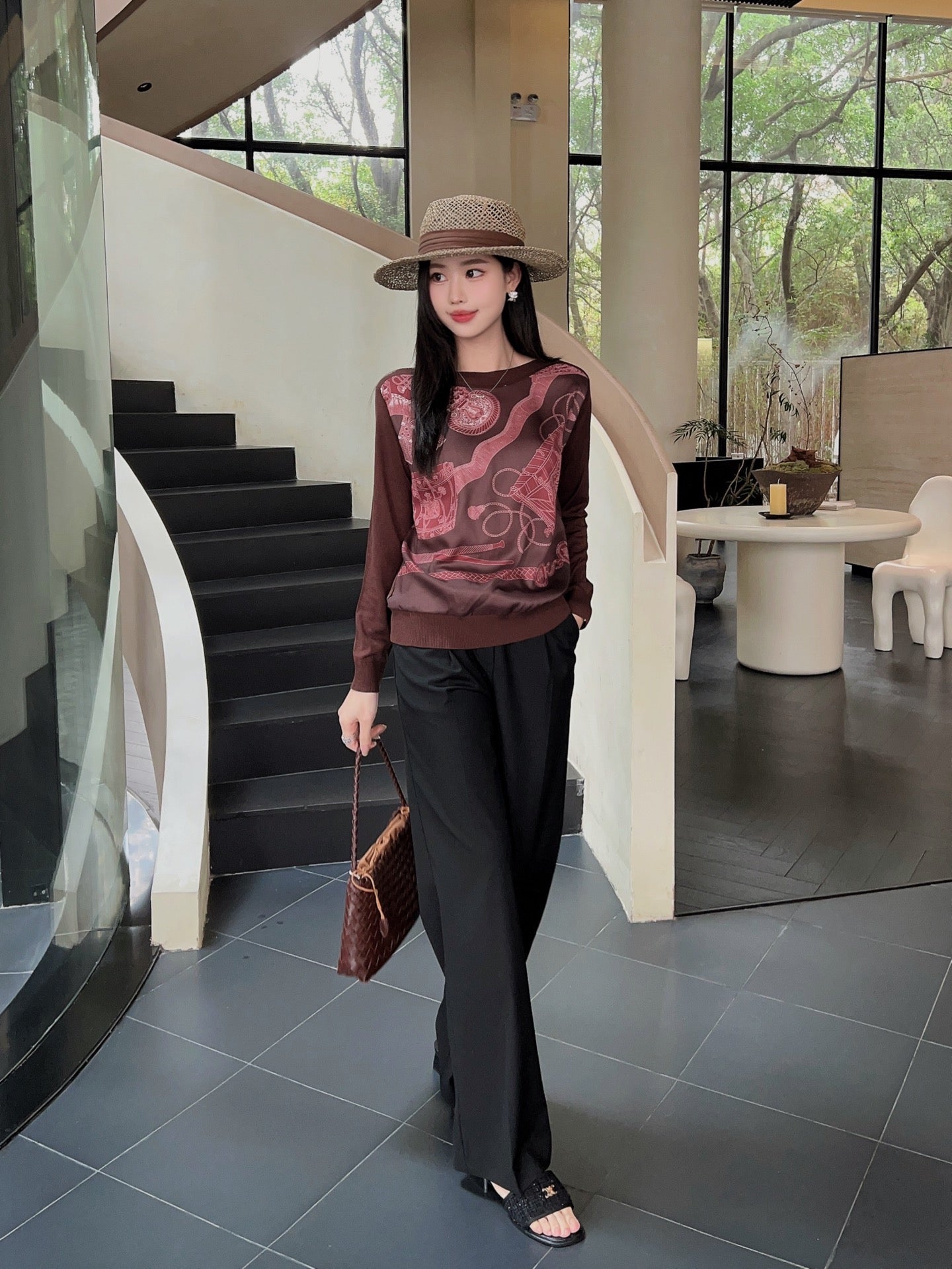 Herm* Long-sleeve twillaine sweater