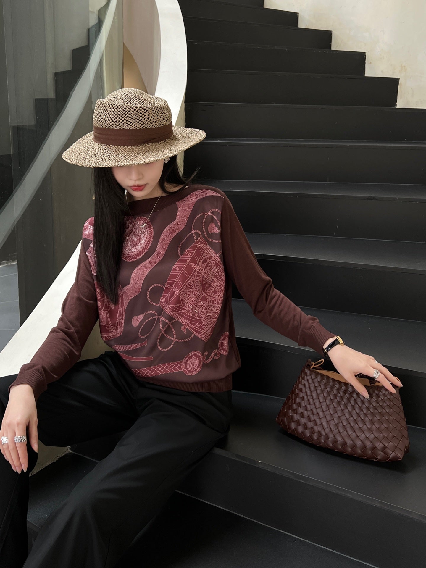 Herm* Long-sleeve twillaine sweater